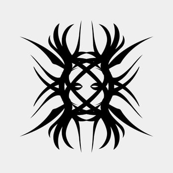 Scary and sysmetric tattoo drawing vector illustration for muscular and cool man
