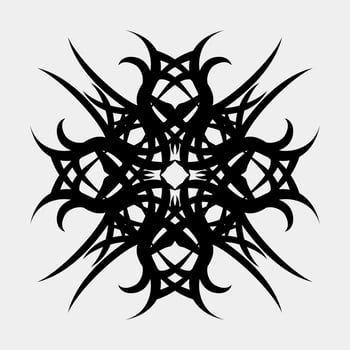 Scary and sysmetric tattoo drawing vector illustration for muscular and cool man
