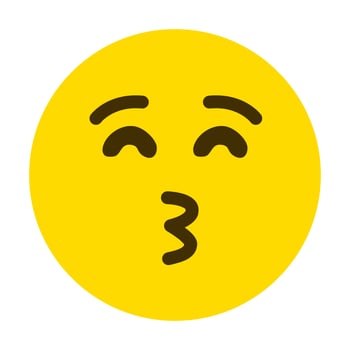 yellow expression emoji happy kiss vector