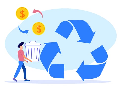Illustration vector graphic cartoon character of recycle