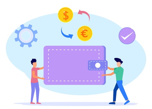 Illustration vector graphic cartoon character of currency exchange