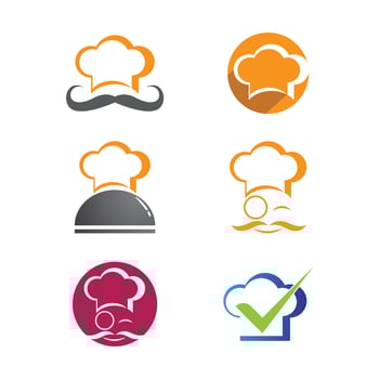 Hat chef logo design vector