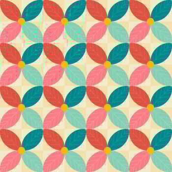 Seamless retro flower pattern background vector