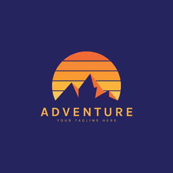 Mountain Logo design. perfect for camping, outdoor adventure, expedition, skiing, and climbing. vector art illustration