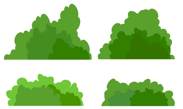bush silhouette vector isolated on white background