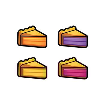 Cute cartoon pie slices set vector