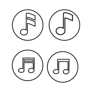 Music Icon in trendy flat style isolated on grey background. Note symbol for your web site design, logo, app, UI. Vector illustration, EPS10.