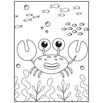 Ocean Animals Coloring Pages For Kids Pro Vector