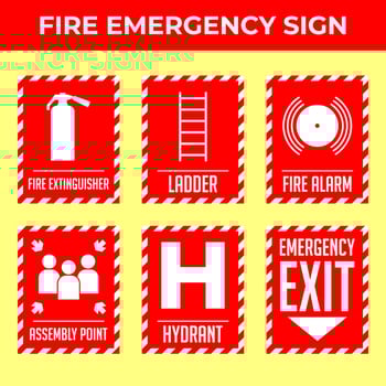 fire emergency sign vector
