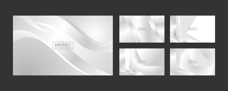 Set of abstract gray backgrounds, white and gray texture wallpapers vector