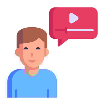 Girl streaming on mobile, flat icon of online video vector