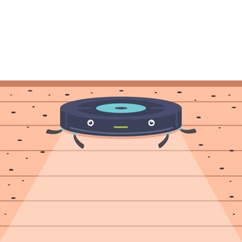 Cute robot vacuum cleaner character design vector