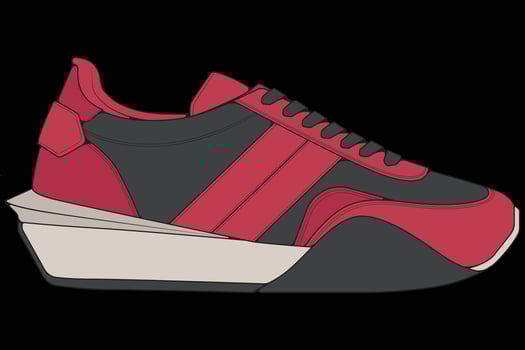 Vector sneakers shoes for training, running shoe vector illustration. Sport shoes color full.