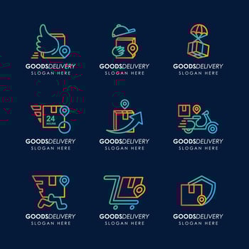 Goods Delivery Logo Concept Collection vector
