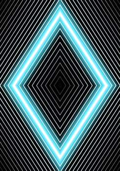 Blue Neon Light Line Diamond Shape vector