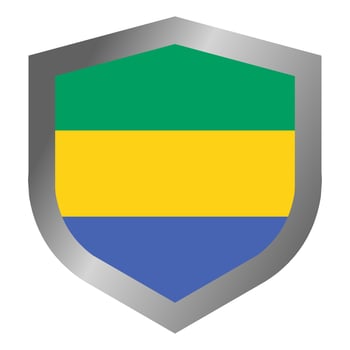 Gabon flag shield vector