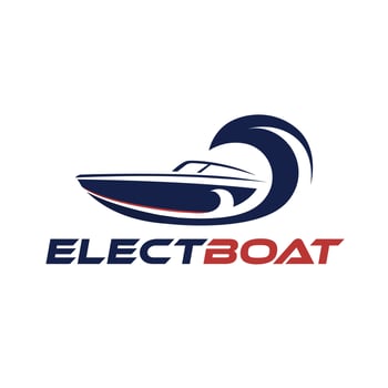 Boat Electricity Logo Design Vector