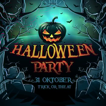 Halloween Party Banner Illustration with spooky pumpkin vector