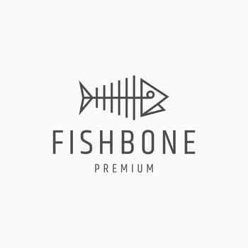 Fishbone logo icon design template vector