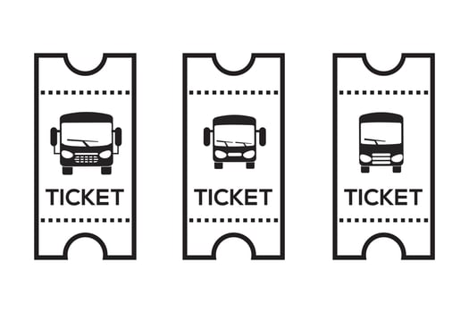 Train ticket icon, vector