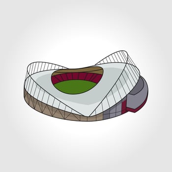 football stadium 3D vector illustration