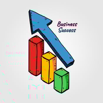 business arrow symbol target direction concept to success. Finance growth vector illustration