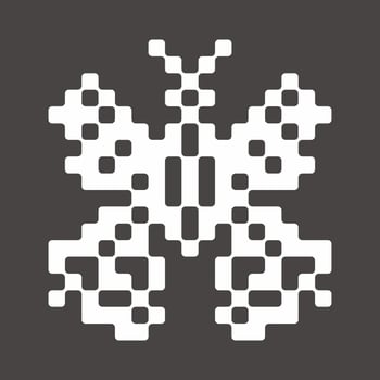 butterfly with pixel art style vector