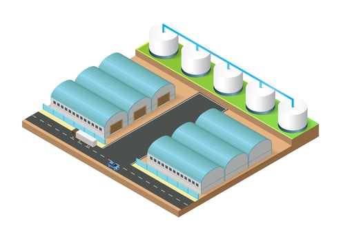 geothermal energy power plant  building vector