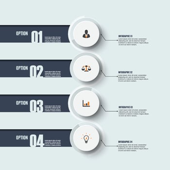 Infographic design vector and marketing icons can be used for workflow layout, diagram, annual report, web design. Business concept with 4 options, steps or processes.