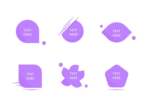 set of violet shade banner vector on white background