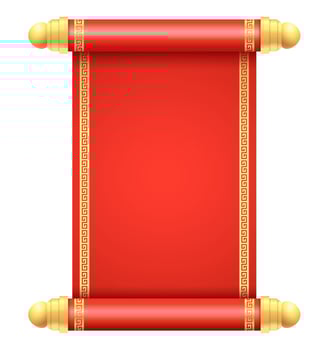 Chinese scroll illustration template on white background. vector