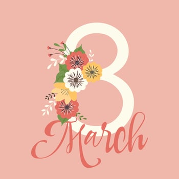 Card in the form of a number with flowers in the vintage style on white background vector