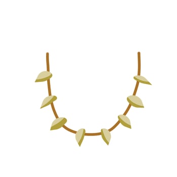 Necklace of teeth and fangs. Decoration of wild primitive man for neck vector
