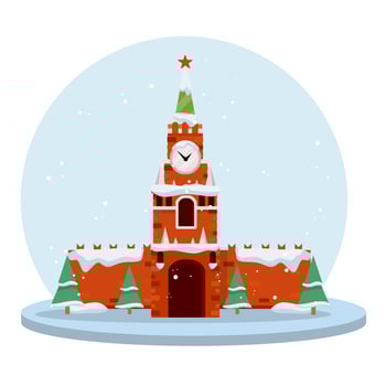 Moscow kremlin. Winter Residence of Russian President on red square vector