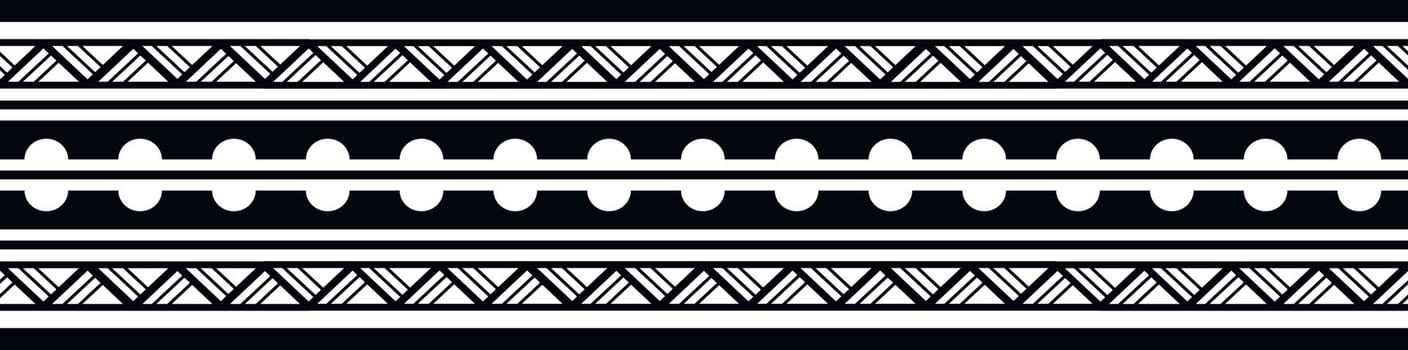Maori Polynesian tattoo bracelet. Tribal sleeve seamless pattern vector. vector