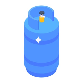 Natural gas tank vector, isometric icon of storage tank vector