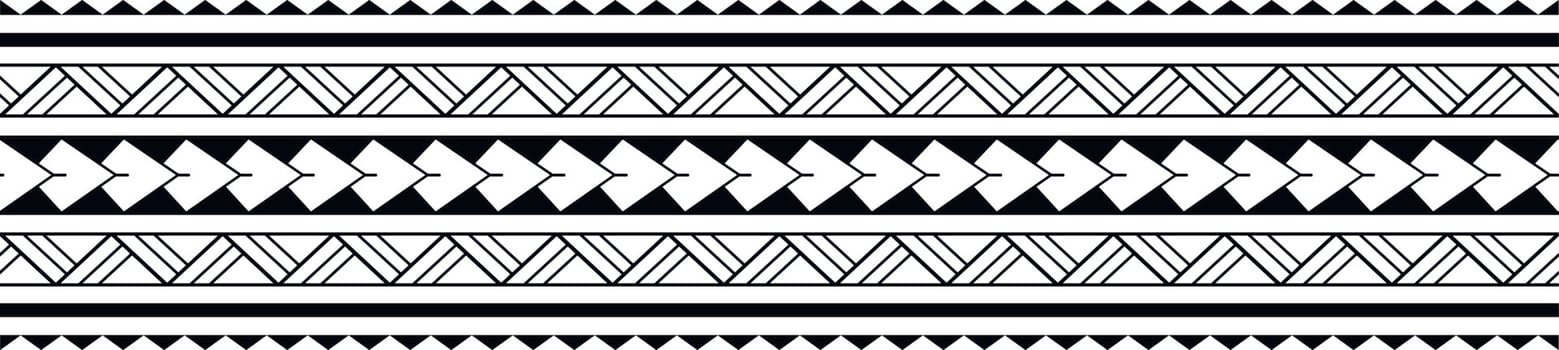 Maori Polynesian tattoo bracelet. Tribal sleeve seamless pattern vector. vector
