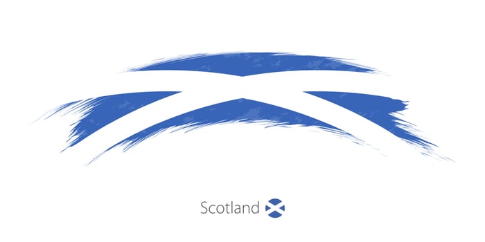 Flag of Scotland in rounded grunge brush stroke. vector