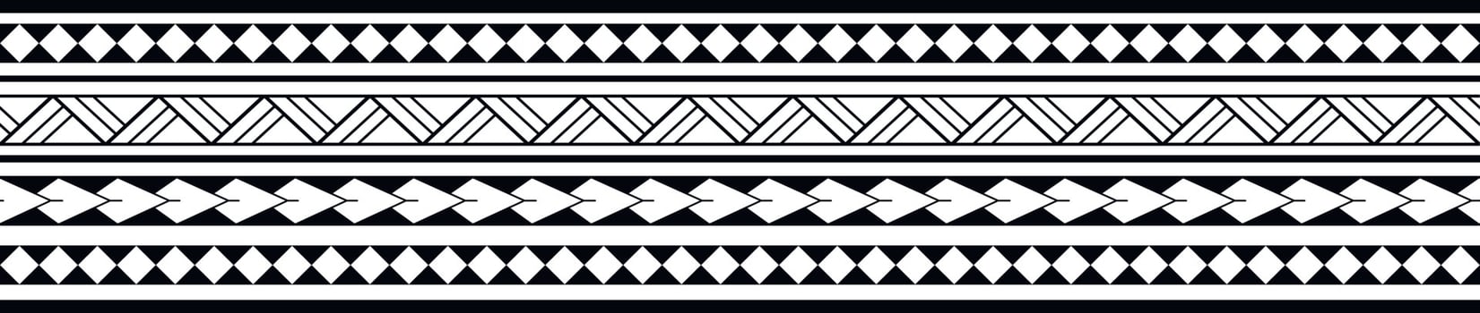 Maori Polynesian tattoo bracelet. Tribal sleeve seamless pattern vector. vector
