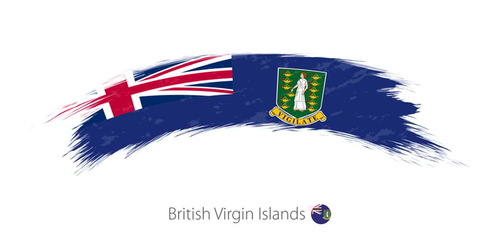 Flag of British Virgin Islands in rounded grunge brush stroke. vector