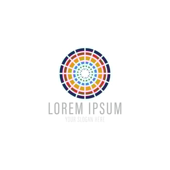 Abstract mosaic circle logo sign. Design style. vector