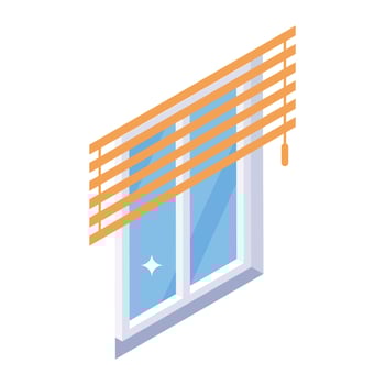 Window shutters, isometric icon of blinds vector