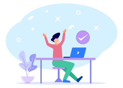 Illustration vector graphic cartoon character of successful work