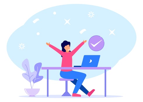Illustration vector graphic cartoon character of successful work