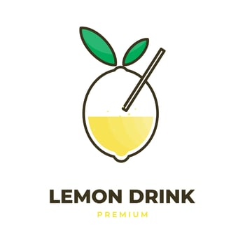 Drink logo made from lemon fruit vector