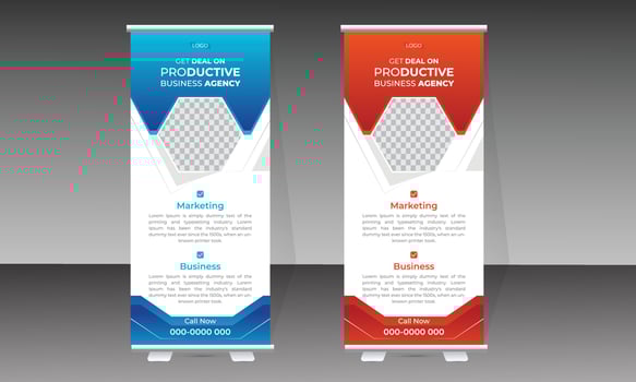 Business roll up banner design template vector