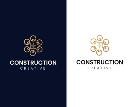 Building logo illustration vector graphic design in line art style. Good for brand, advertising, real estate, construction, house, home