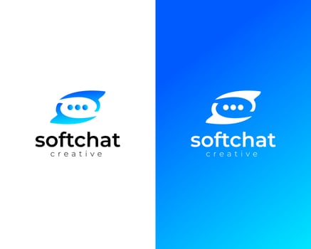 letter s with chat sign logo design template vector