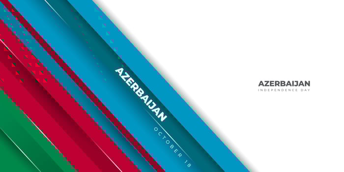 Blue, red, and green geometric design with white background. Azerbaijan Independence day. vector