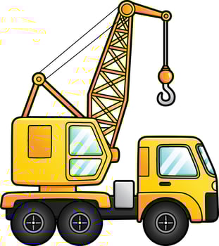 Crane Cartoon Clipart Colored Illustration vector
